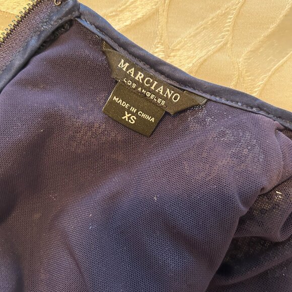 Marciano Los Angeles Navy Sequin Long Sleeve Top – XS - Picture 3 of 4